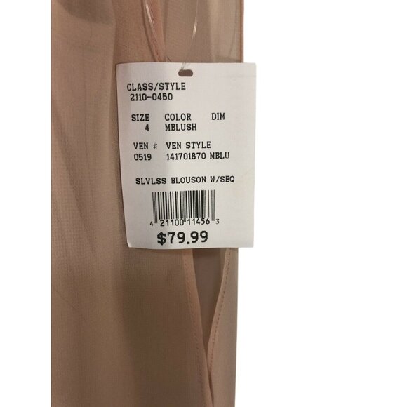 Hailey David’s Bridal Women’s Blush Colored Sleeveless Dress w/Sequins Size 4 - Picture 6 of 9